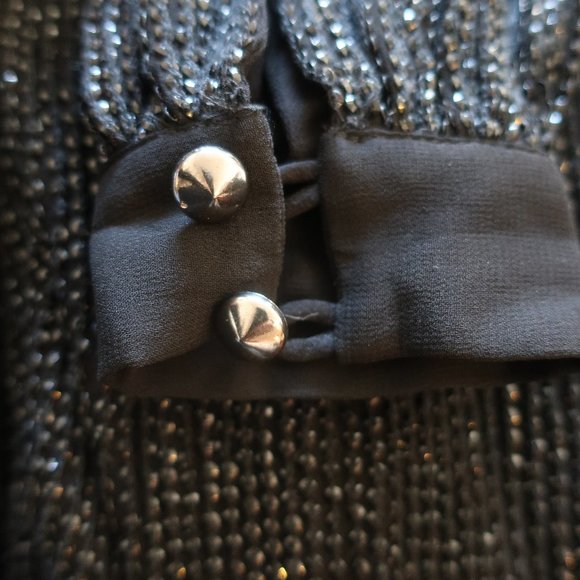 MLV Black V-Neck Beaded Dress Sz S * - Picture 10 of 11